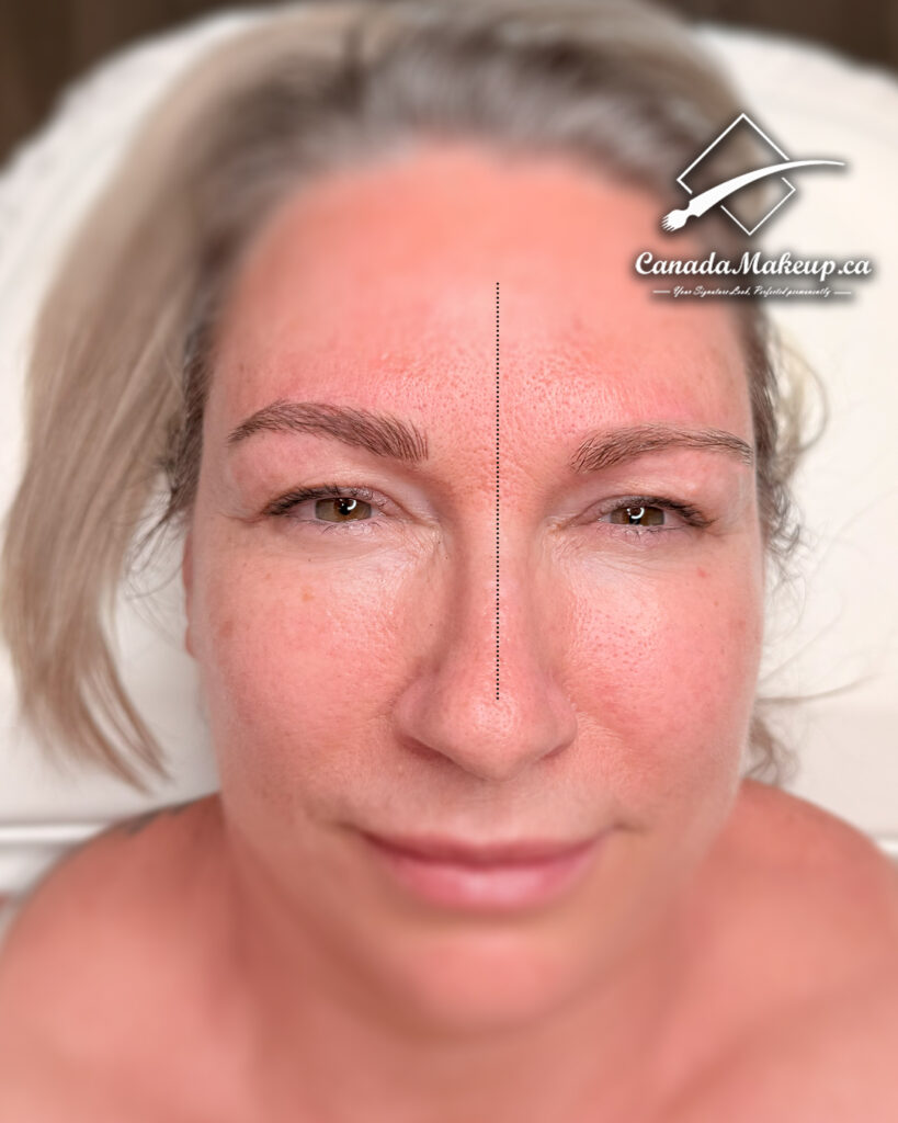Before and after nano brows Newmarket