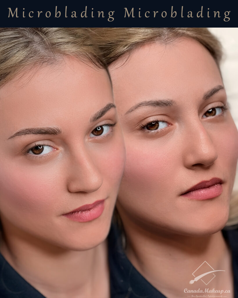 Microblading Markham before and after – uneven brows fix